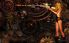 Steampunk Girl Widescreen Wallpaper Background